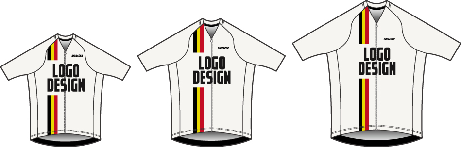 サイクルジャージのサイズグレーディング例